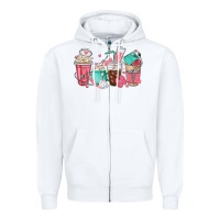 White nurse coffee cups Zipper Hoodie - texasbilliewilder