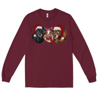 Burgundy Christmas Cows Long Sleeve Tee - RanaPortraitStore