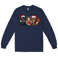 Navy Christmas Cows Long Sleeve Tee - RanaPortraitStore