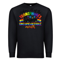 Black wishing all of the transphobes uncomfortable month Premium Sweatshirt - Artiststas
