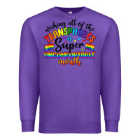 Purple wishing all of the transphobes uncomfortable month Premium Sweatshirt - Artiststas