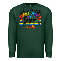 Sports Green wishing all of the transphobes uncomfortable month Premium Sweatshirt - Artiststas
