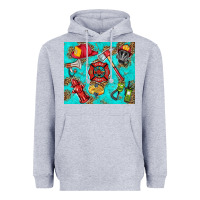 Heather Grey firefighter elementary Heavyweight Hoodie - HRA Design Shop