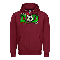 Burgundy dad soccer Zipper Hoodie - Zillion Design Studio