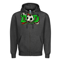 Charcoal Heather dad soccer Zipper Hoodie - Zillion Design Studio