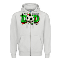 Dove Grey dad soccer Zipper Hoodie - Zillion Design Studio
