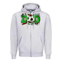 Heather Grey dad soccer Zipper Hoodie - Zillion Design Studio