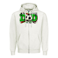 Oatmeal Heather dad soccer Zipper Hoodie - Zillion Design Studio