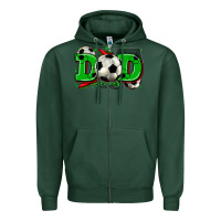 Sports Green dad soccer Zipper Hoodie - Zillion Design Studio