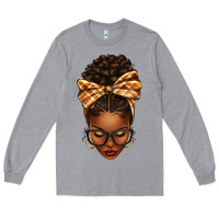 Heather Grey plaid bandana afro woman Long Sleeve Tee - texasbilliewilder