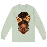 Matcha plaid bandana afro woman Long Sleeve Tee - texasbilliewilder