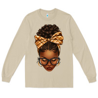 Mushroom plaid bandana afro woman Long Sleeve Tee - texasbilliewilder