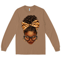 Toasted Coconut plaid bandana afro woman Long Sleeve Tee - texasbilliewilder