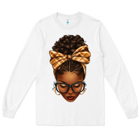 White plaid bandana afro woman Long Sleeve Tee - texasbilliewilder