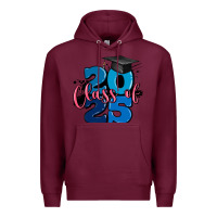 Burgundy class of 2025 Premium Hoodie - MaliasSmallBusiness