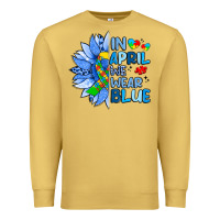 Antique Gold in april we wear blue sunflower Premium Sweatshirt - Artiststas