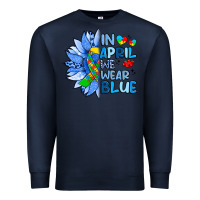 In April We Wear Blue Sunflower Premium Sweatshirt | Teevron