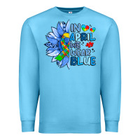 Ocean Blue in april we wear blue sunflower Premium Sweatshirt - Artiststas