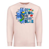 Pale Pink in april we wear blue sunflower Premium Sweatshirt - Artiststas