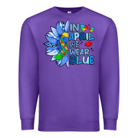Purple in april we wear blue sunflower Premium Sweatshirt - Artiststas