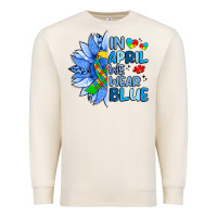 Sandshell in april we wear blue sunflower Premium Sweatshirt - Artiststas