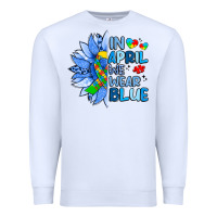 White in april we wear blue sunflower Premium Sweatshirt - Artiststas