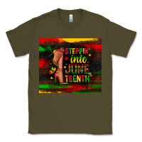 Army Green steppin into juneteenth Classic Tee - Zillion Design Studio