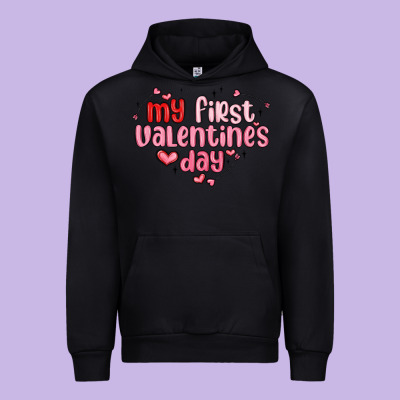My First Valentines Day Urban Hoodie Designed By Maliassmallbusiness
