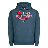 Pigment Midnight Navy my first valentines day Urban Hoodie - MaliasSmallBusiness