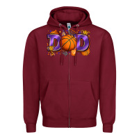 Burgundy dad basketball Zipper Hoodie - Zillion Design Studio