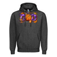 Charcoal Heather dad basketball Zipper Hoodie - Zillion Design Studio