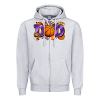 Heather Grey dad basketball Zipper Hoodie - Zillion Design Studio