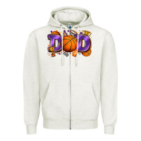 Oatmeal Heather dad basketball Zipper Hoodie - Zillion Design Studio