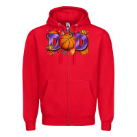 Red dad basketball Zipper Hoodie - Zillion Design Studio
