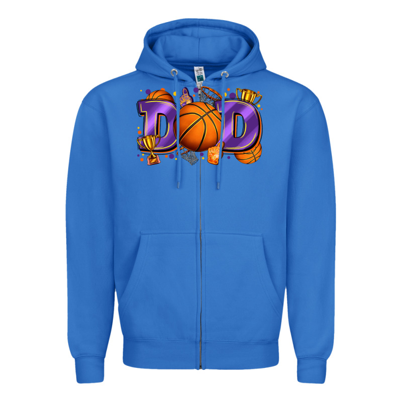 Dad Basketball Zipper Hoodie by Zillion Design Studio | Teevron