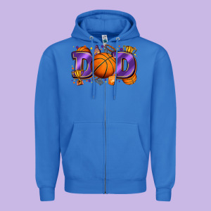 Dad Basketball Zipper Hoodie Designed By Zillion Design Studio