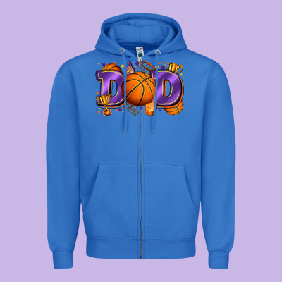 Dad Basketball Zipper Hoodie Designed By Zillion Design Studio