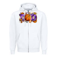 White dad basketball Zipper Hoodie - Zillion Design Studio