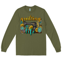 Army Green quilting life western Long Sleeve Tee - texasbilliewilder