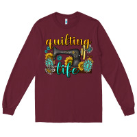 Burgundy quilting life western Long Sleeve Tee - texasbilliewilder