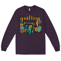 Plum quilting life western Long Sleeve Tee - texasbilliewilder