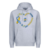 Heather Grey world down syndrome day Premium Hoodie - MaliasSmallBusiness