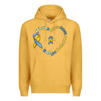 Mustard world down syndrome day Premium Hoodie - MaliasSmallBusiness