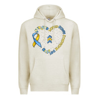 Oatmeal Heather world down syndrome day Premium Hoodie - MaliasSmallBusiness