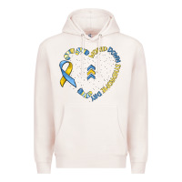 Pale Pink world down syndrome day Premium Hoodie - MaliasSmallBusiness
