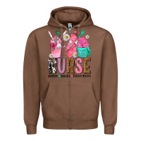 Chestnut nurse coffee scrubs rubber gloves Zipper Hoodie - texasbilliewilder
