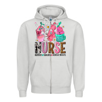 Nurse Coffee Scrubs Rubber Gloves Zipper Hoodie | Teevron