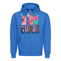 True Royal nurse coffee scrubs rubber gloves Zipper Hoodie - texasbilliewilder