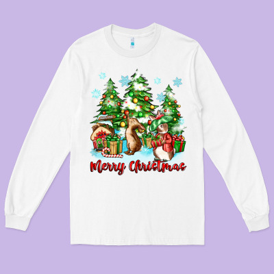 Long Sleeve Tee merry christmas rabbits