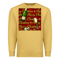 Antique Gold merry christmas champagne seamless pattern Premium Sweatshirt - BundleAndBundleShop